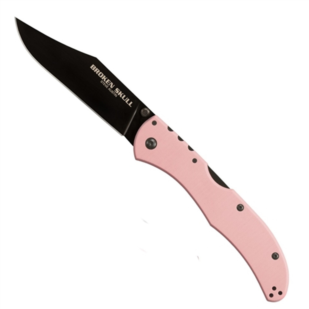 Cold Steel Pink Broken Skull VI Folder Knife, CTS-XHP Black Blade