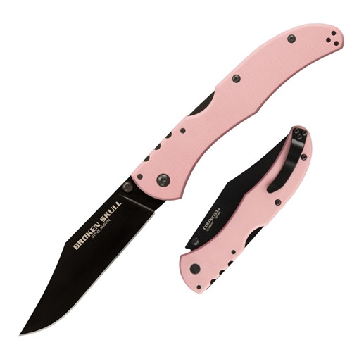 Cold Steel Pink Broken Skull VI Folder Knife, CTS-XHP Black Blade
