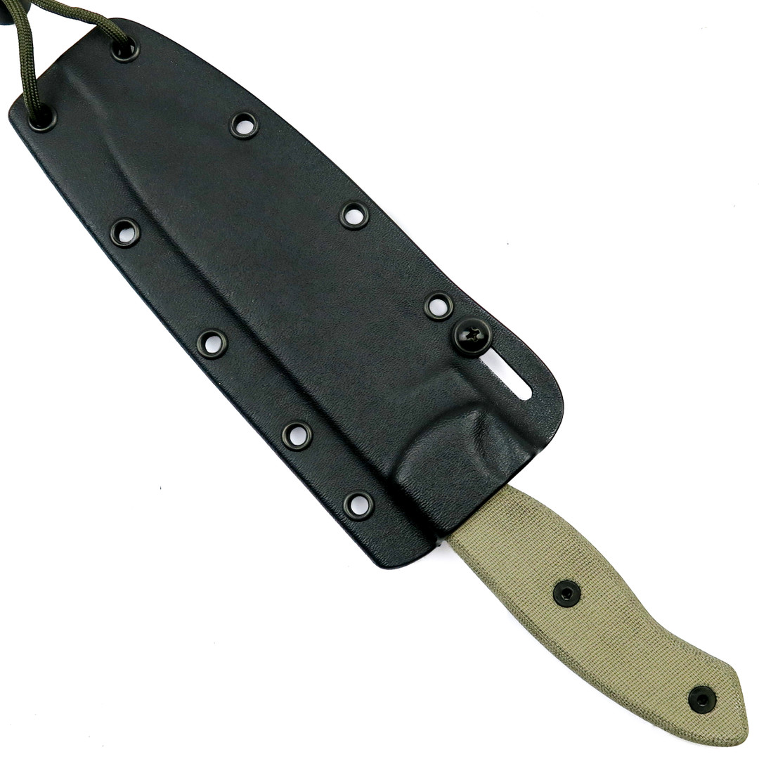 ESEE Knives Hoffman CM-6 Fixed Blade Knife, Tan Micarta, sheath