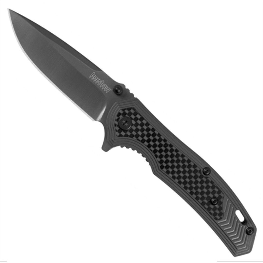 Kershaw 8310 Dark Grey Fringe Stainless Steel/Carbon Fiber Spring Assist Knife, Dark Grey Blade