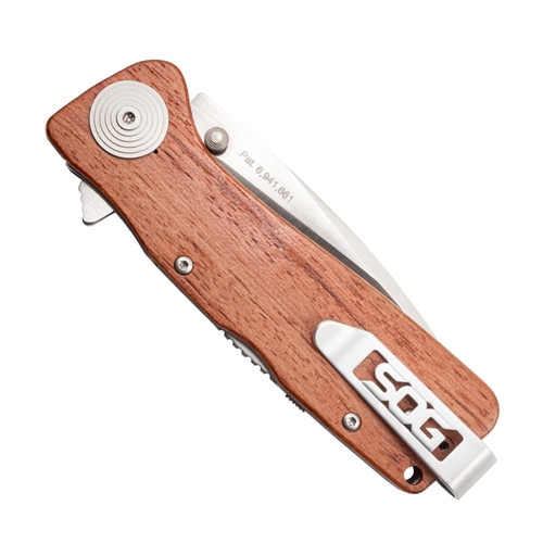 SOG Twitch XL Spring Assist Knife, Satin Blade, Rosewood Handle