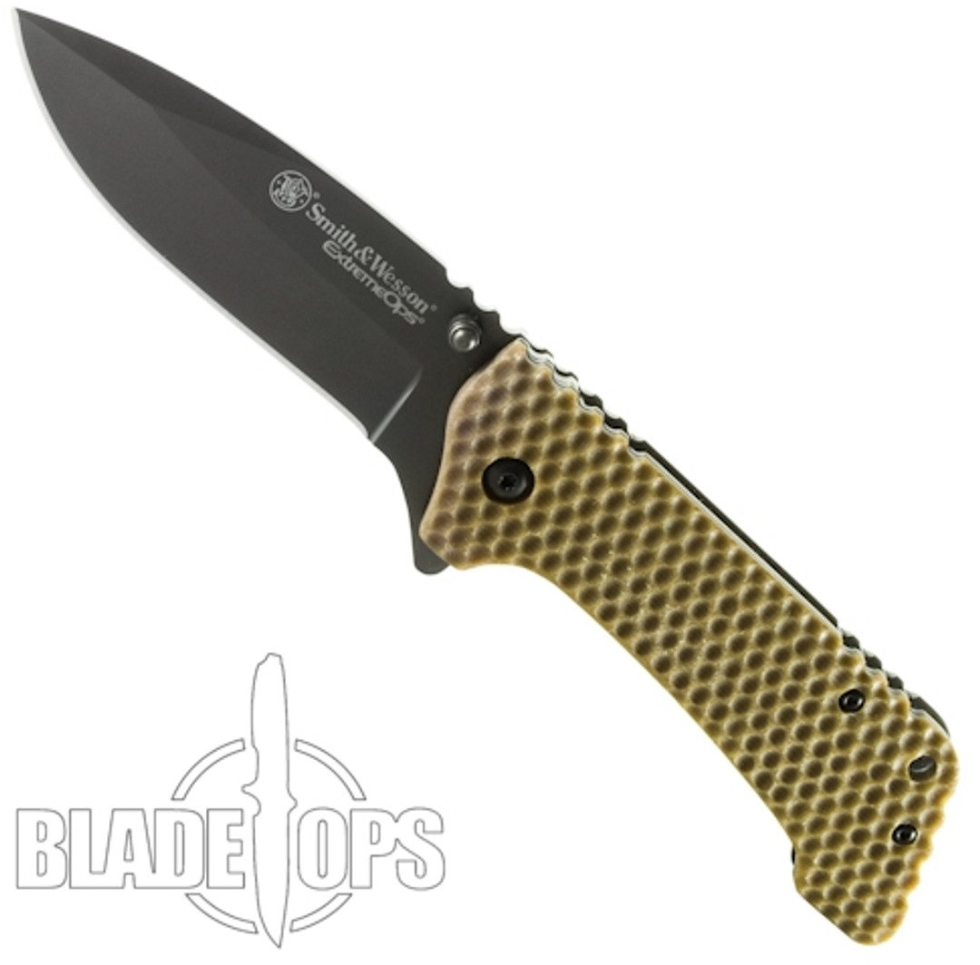 Smith & Wesson CKG21BR Extreme Ops Lage Honeycomb G10 Folder, Black Drop Point Blade