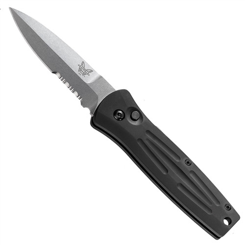 Benchmade 3550S Mel Pardue Auto Knife, Satin ComboEdge Blade