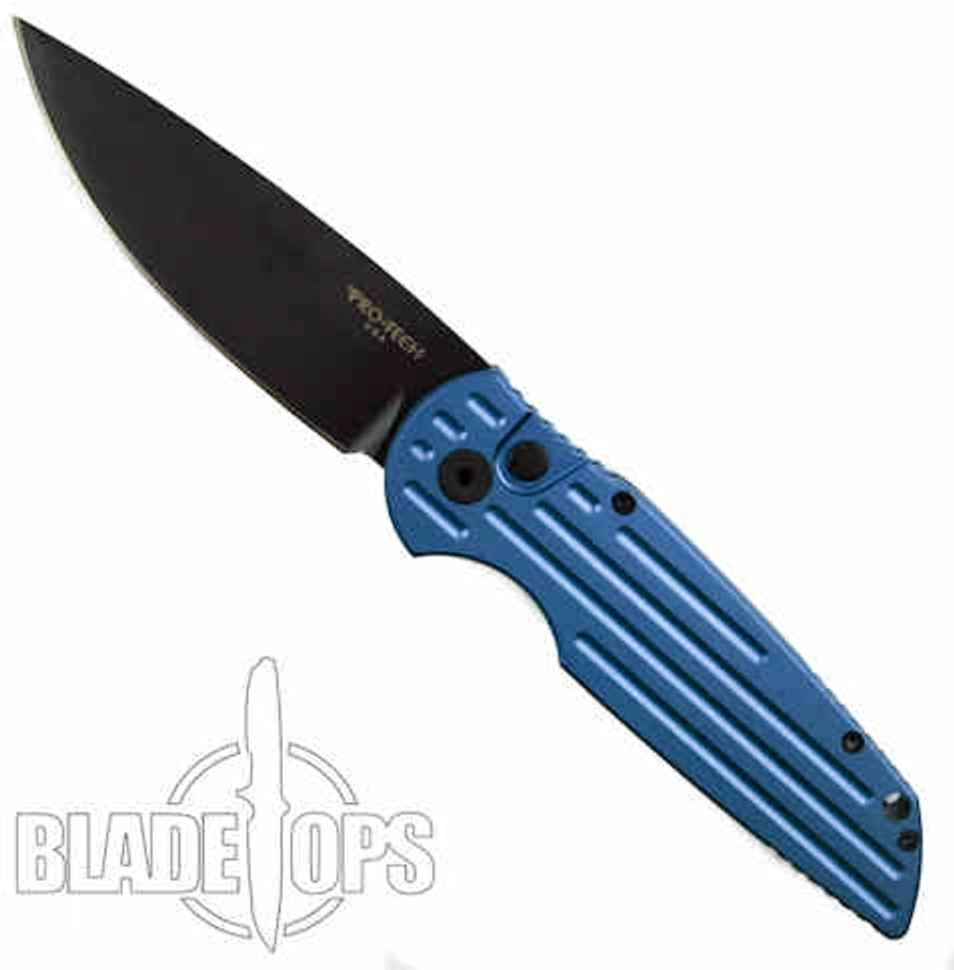 ProTech Blue Tactical Response TR3 Auto Knife, Black D2 Blade