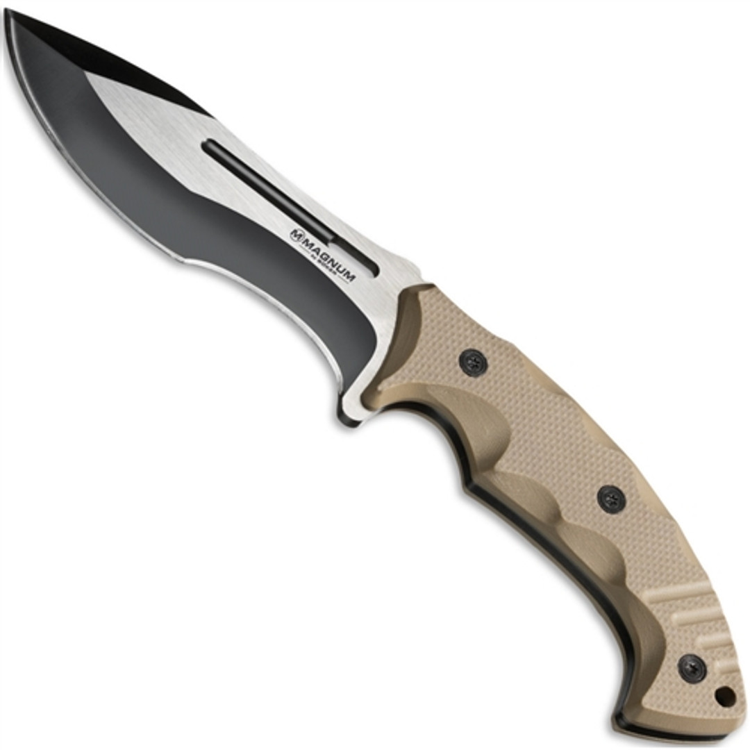 Boker Magnum 02SC102 Sand Joint Adventure Fixed Blade Knife, Two Tone Blade
