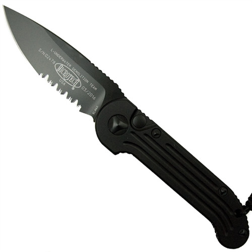 Microtech 135-2T Tactical LUDT Auto Knife, Black Combo Blade