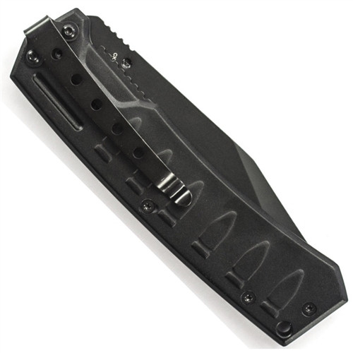 Smith & Wesson Bullseye Linerlock Tanto Knife, Black, Plain, SW112
