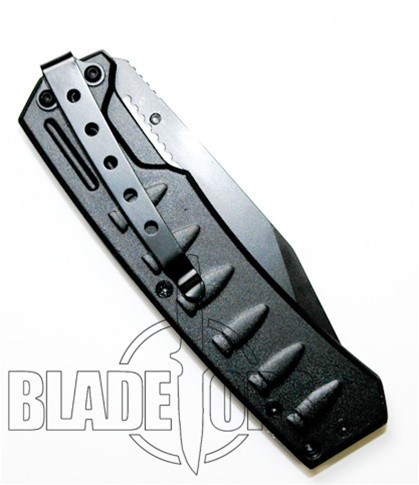 Smith & Wesson Bullseye Linerlock Tanto Knife, Black, Plain, SW112
