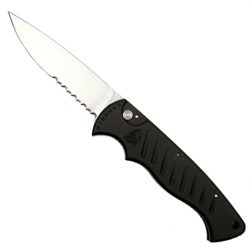 Piranha Pocket Auto Knife, 154CM Mirror Combo Blade