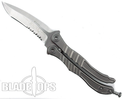 Microtech Metalmark Balisong Knife, Satin Combo Blade MT170-5