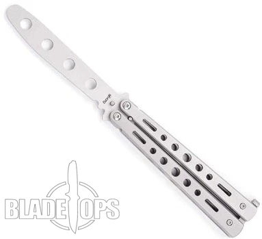 Fury Butterfy Knife Practice Trainer, Silver, Dull Edge