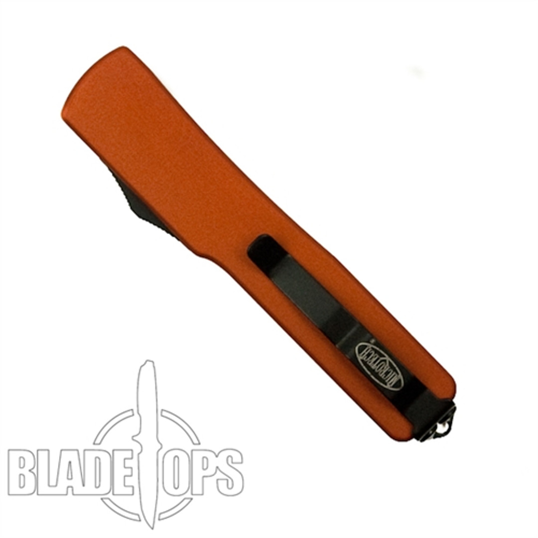 Microtech Orange UTX70 OTF Knife, Black Tanto Blade