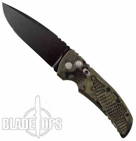 Hogue Knives EX01 Large Auto Knife, Drop Point, Green G10 Handle