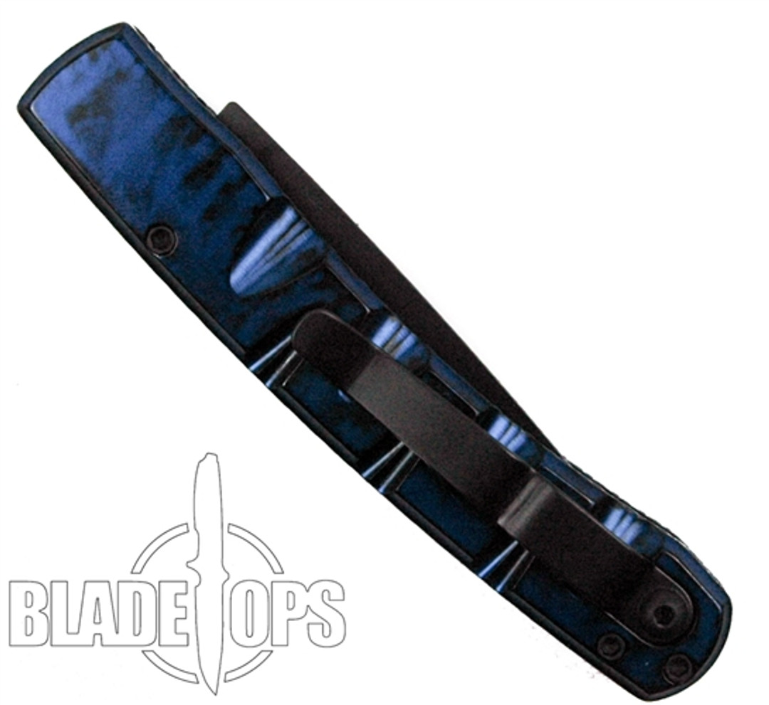 Piranha Blue Virus Auto Knife, CPM-S30V Black Combo Blade
