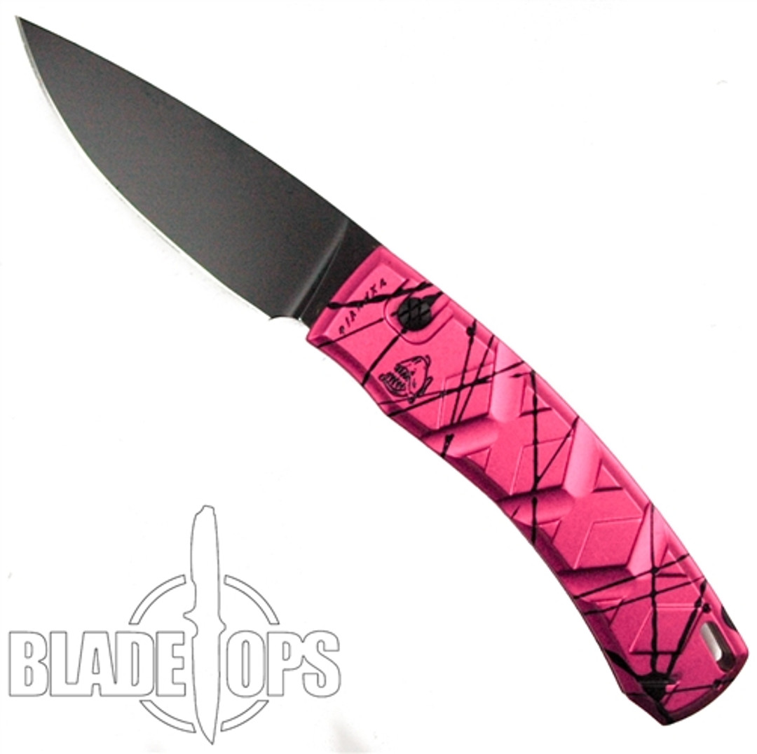Piranha Pink X Auto Knife, 154CM Black Blade