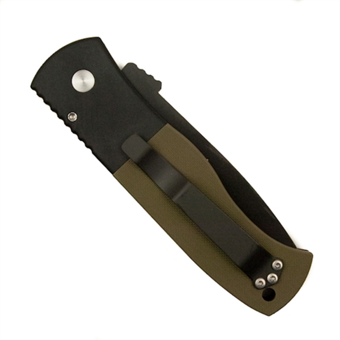 Pro-Tech Emerson CQC7 E7T22 Tanto Auto Knife, OD Green G-10, 154CM Black Blade