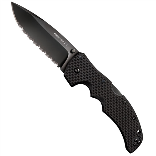 Cold Steel Recon 1 Folder Knife, Spear Point, CTS XHP DLC Black
