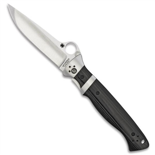 Spyderco Valloton Sub Hilt Dual Action Auto Knife, Plain Edge
