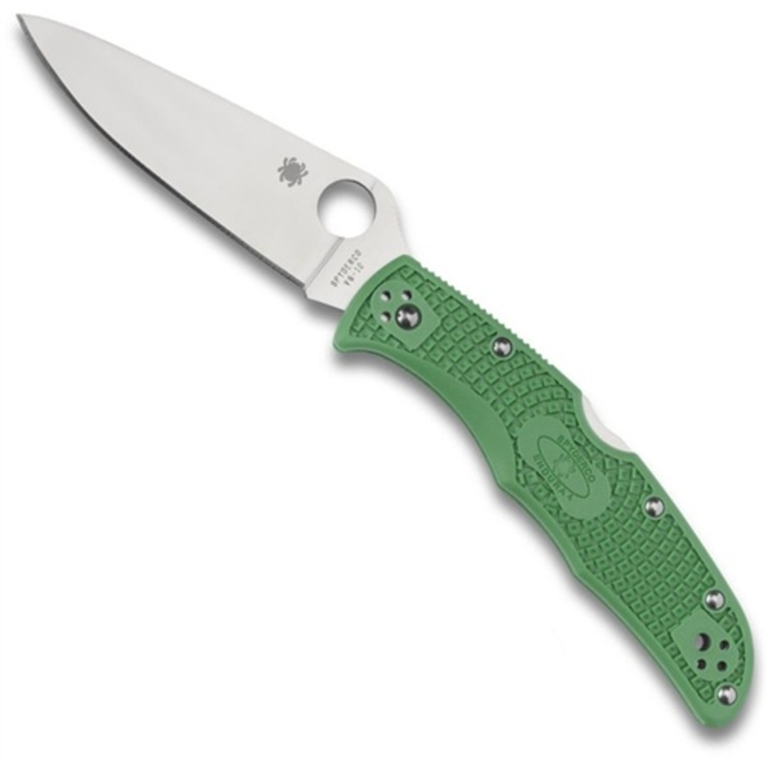 Spyderco Green Endura 4 Folder Knife, VG-10 Satin Blade
