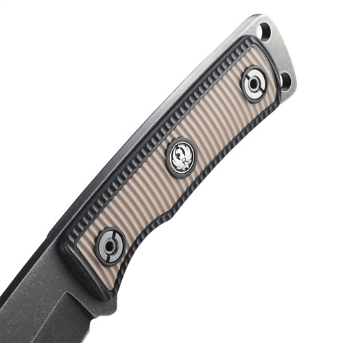 Ruger Powder Keg Fixed Blade Knife, Rubber Handle, Black Stonewash Drop