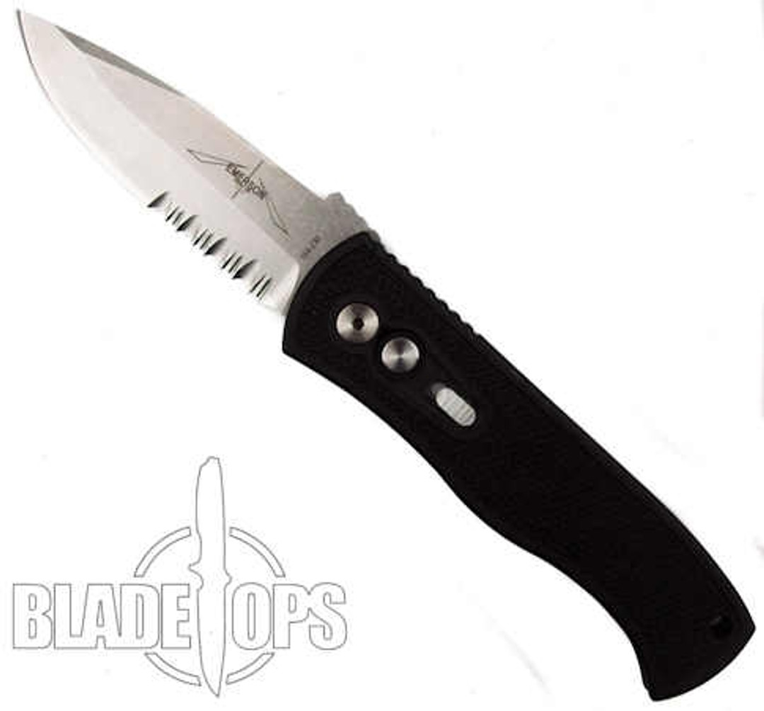 ProTech Emerson CQC7 Spear Point Auto Knife,  Stonewash Combo Edge, Textured Handle