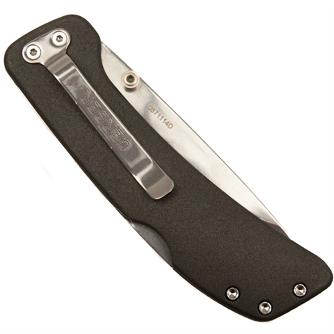 Gerber Black 39 Series Folder Knife, Dual Thumb Studs, Satin Blade