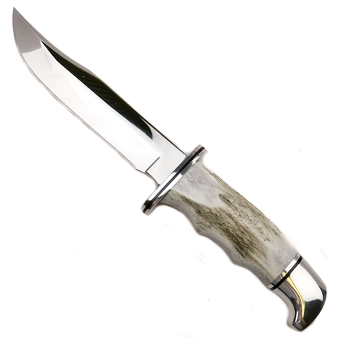 Buck 0119EKSDK 75th Anniversary 119 Special Elk/Aluminum Fixed Blade Knife, Cherrywood Display Case, Mirror Polish Blade