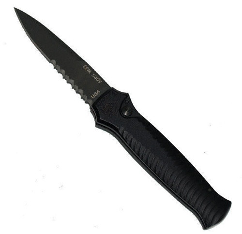 Piranha Mini-Guard Auto Knife, CPM-S30V Black Combo Blade