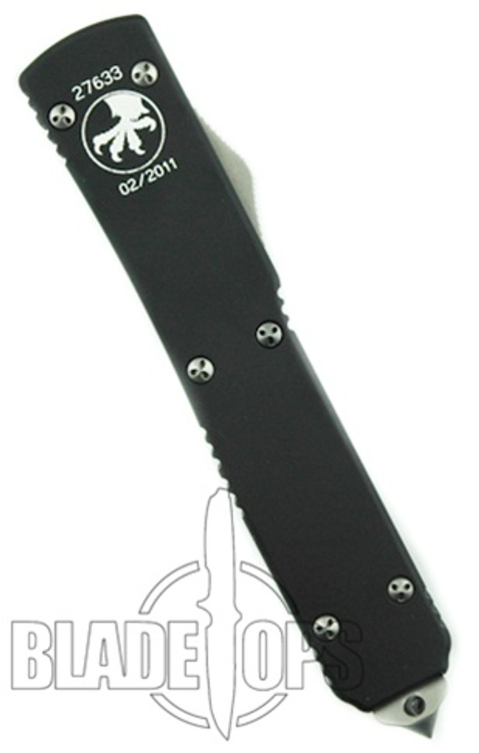 Microtech Ultratech OTF Knife, Stonewash Tanto Standard Blade, MT123-10