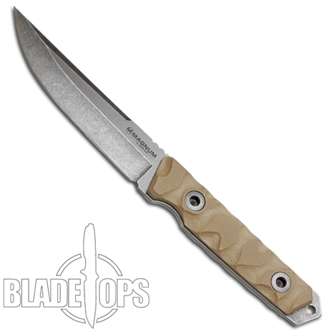 Boker Magnum Sierra Delta Drop Fixed Blade Knife, Stonewash