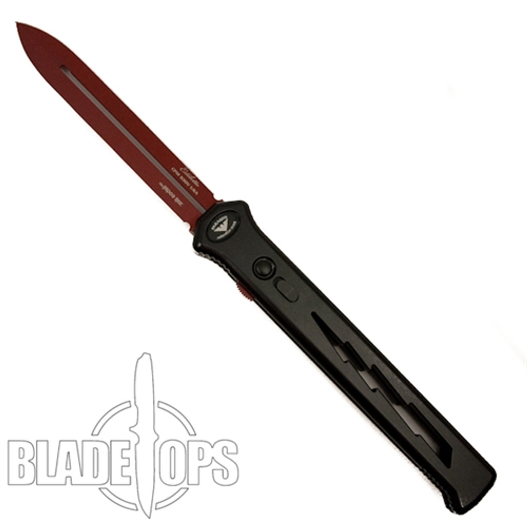 Paragon Lightning Estiletto OTF Auto Knife, Red Cerakote Dagger Blade