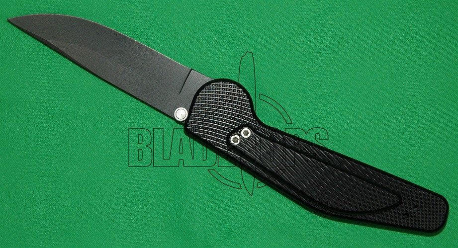 GT Knives Automatic Knife, Police, Drop Point Plain, Titanium Nitride