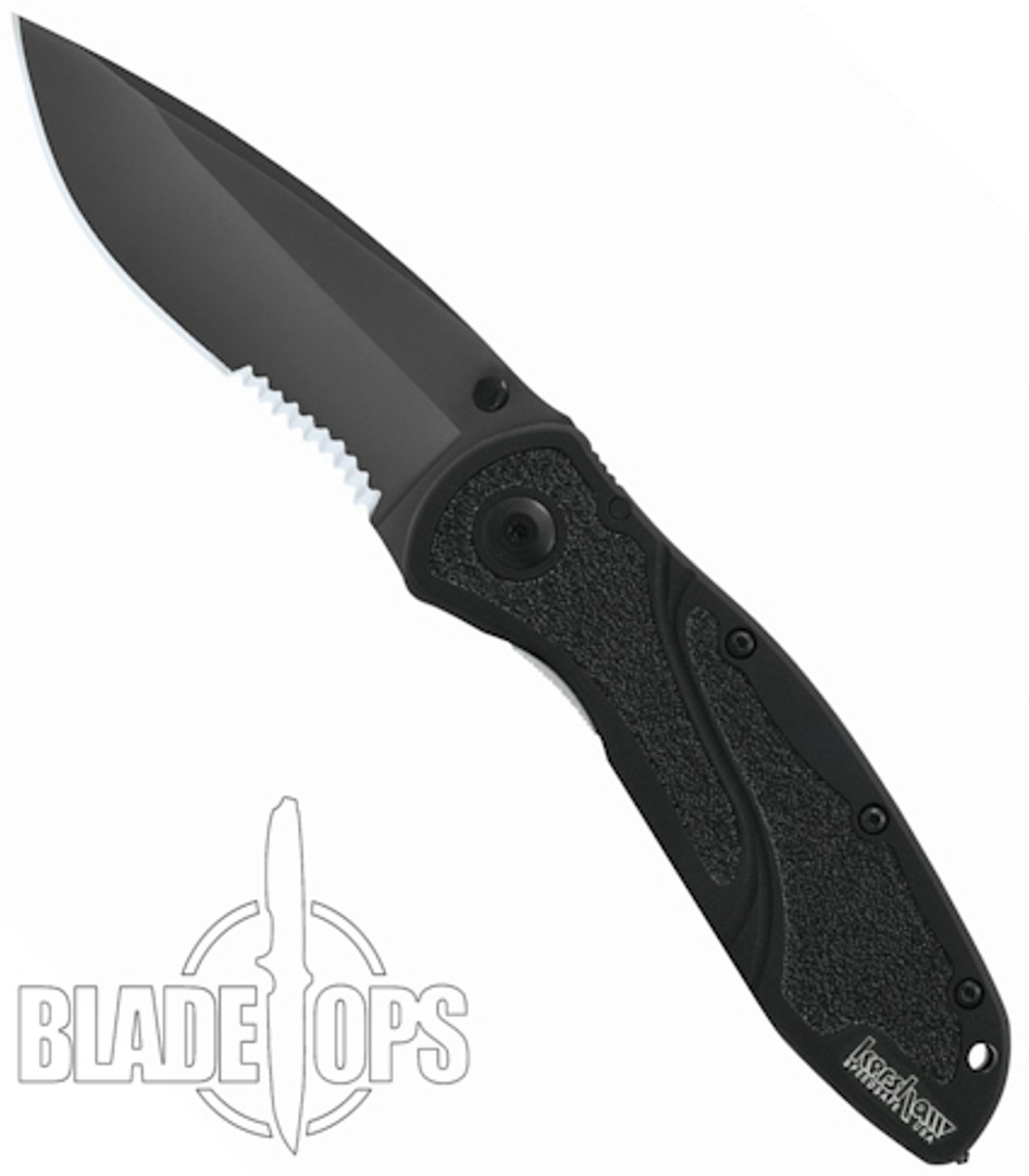 Kershaw Glass Breaker Blur Spring Assisted Knife, Black Combo Blade, 1670GBBLKST