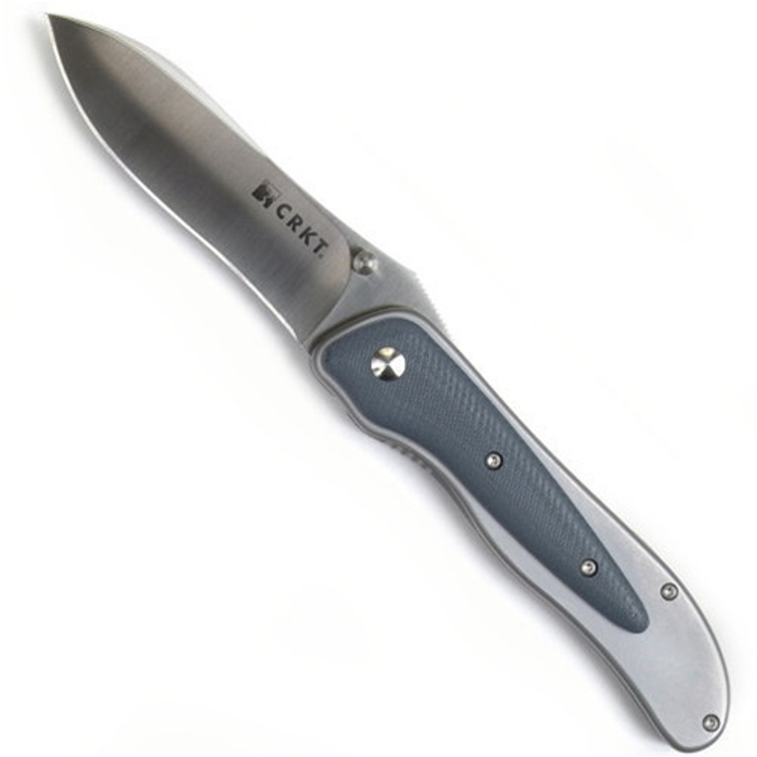 CRKT McGinnis-Notorious Spring Assist Knife, Satin Plain Edge Blade, CR1167