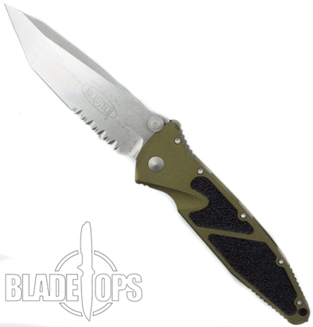 Microtech Tan Tanto Socom Elite Folder Knife, Stonewash Combo Blade, MT161-11TAN