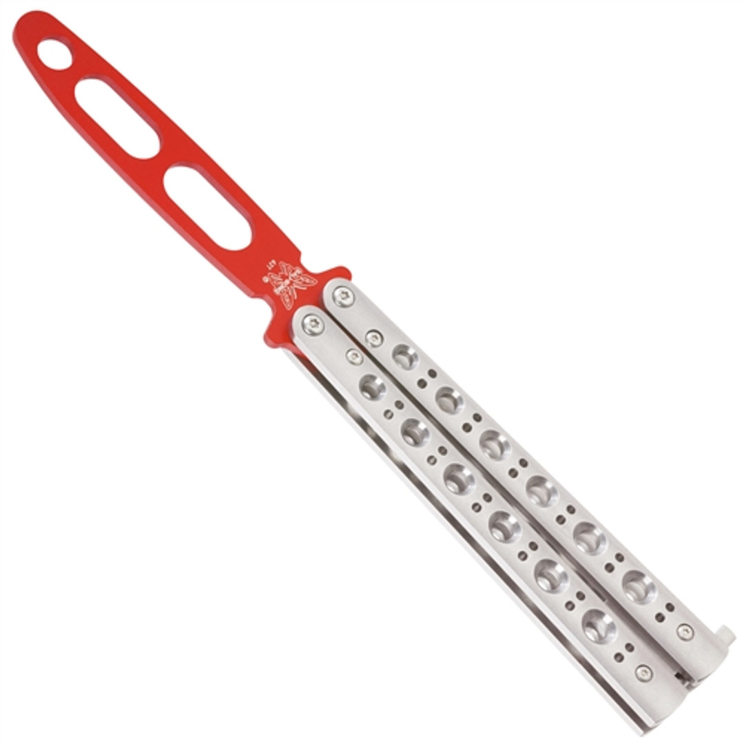 Benchmade 62T Stainless Balisong Butterfly Knife, Red Trainer Blade