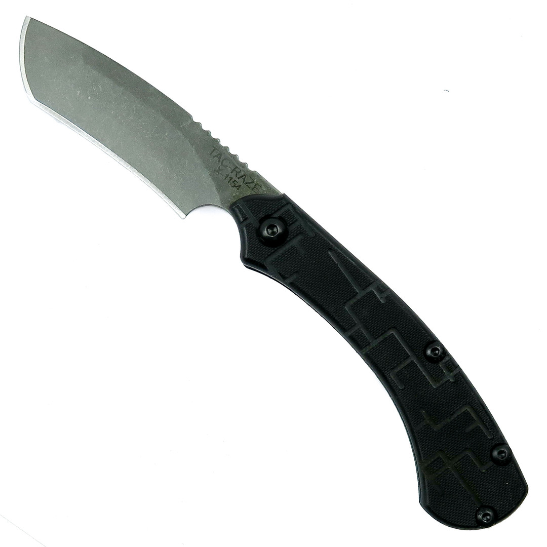 TOPS TRAZ-01 Tac-Raze Friction Folder Knife, 1095 Carbon Stonewash Blade