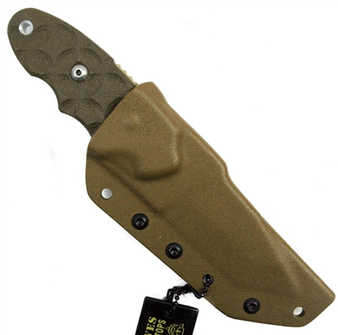 TOPS Knives Canvas Micarta C.A.T. Knife, Coyote Tan Blade