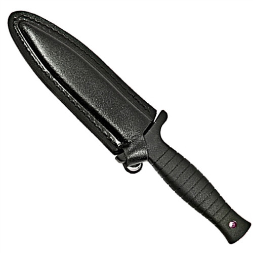 Smith & Wesson HRT9BF False Edge Tactical Boot Knife with Leather Sheath