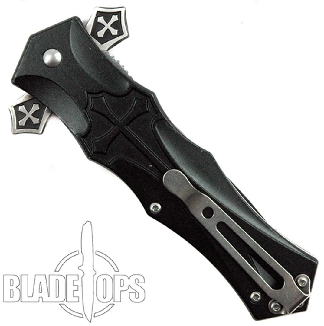 Tac Force Legionnaire Assist Knife, Black Single Edge Blade