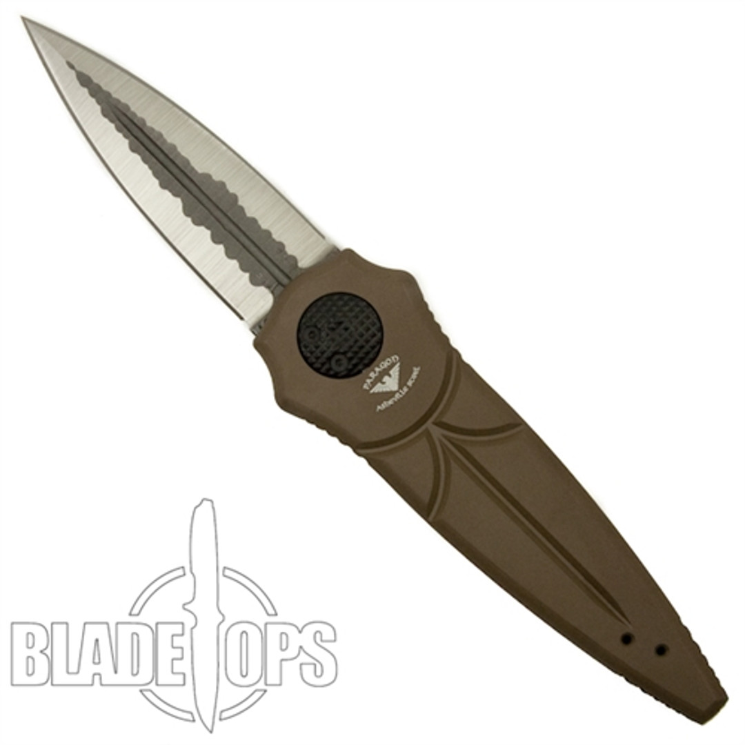 Paragon Exclusive Dark Earth Warlock Flip G Knife, Paleo Grind Dagger Blade