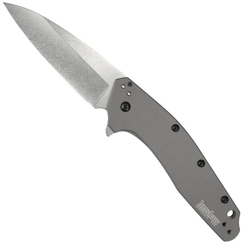 Kershaw 1812GRY Grey Dividend Spring Assist Knife, Stonewash Blade