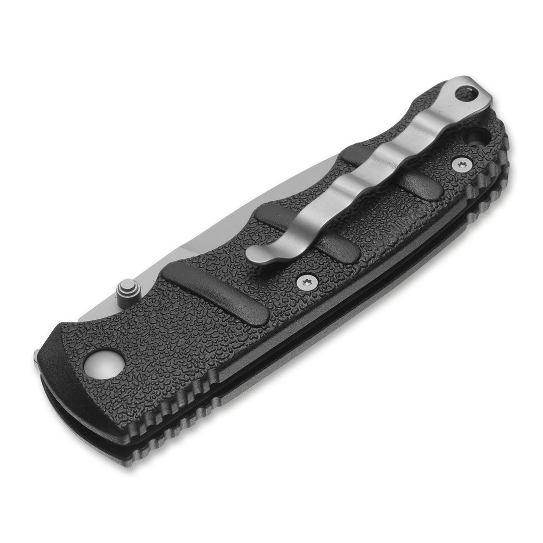 Boker KALASHNIKOV Black Handle, Plain Edge. Manual Folder REAR VIEW