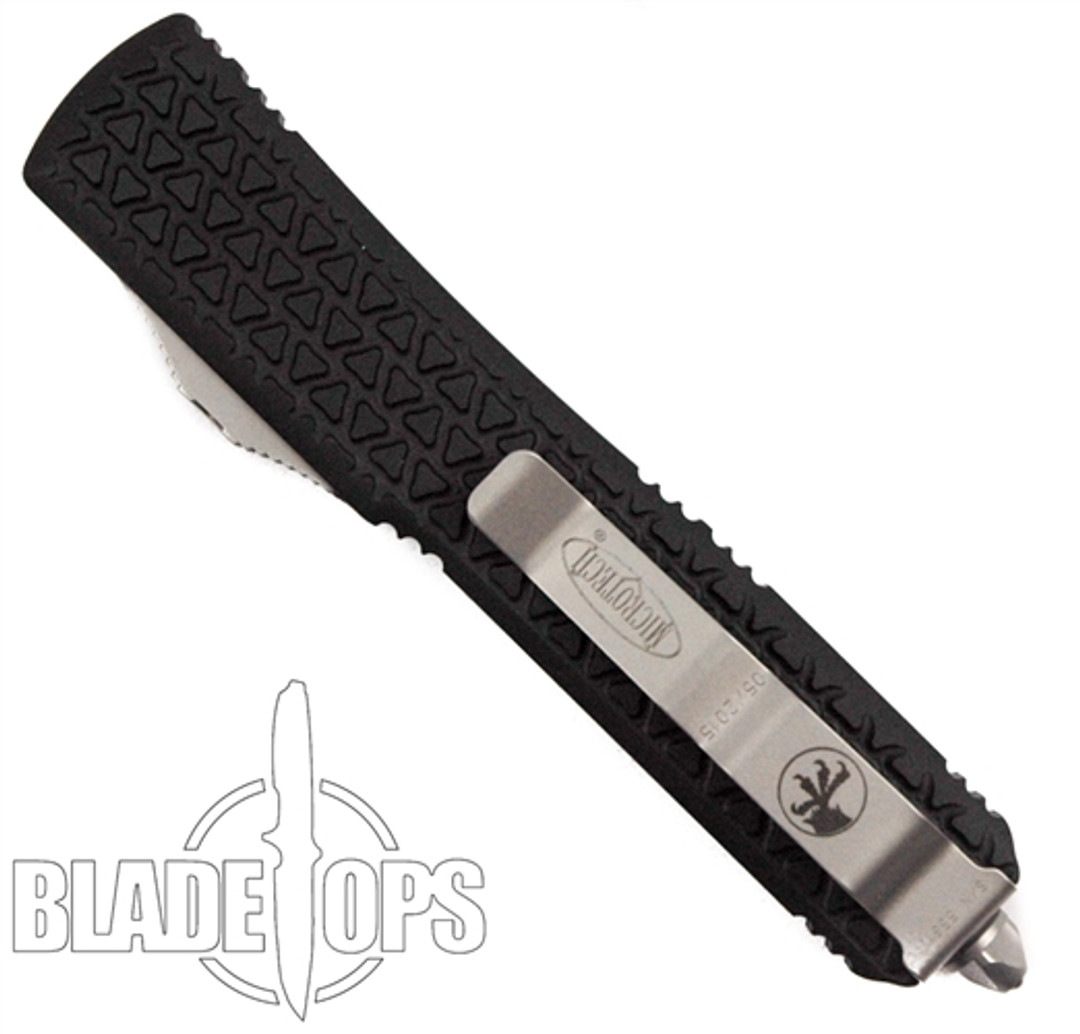 Microtech Ultratech OTF Automatic Knife, Tri-Grip, Stonewash Combo Drop Point