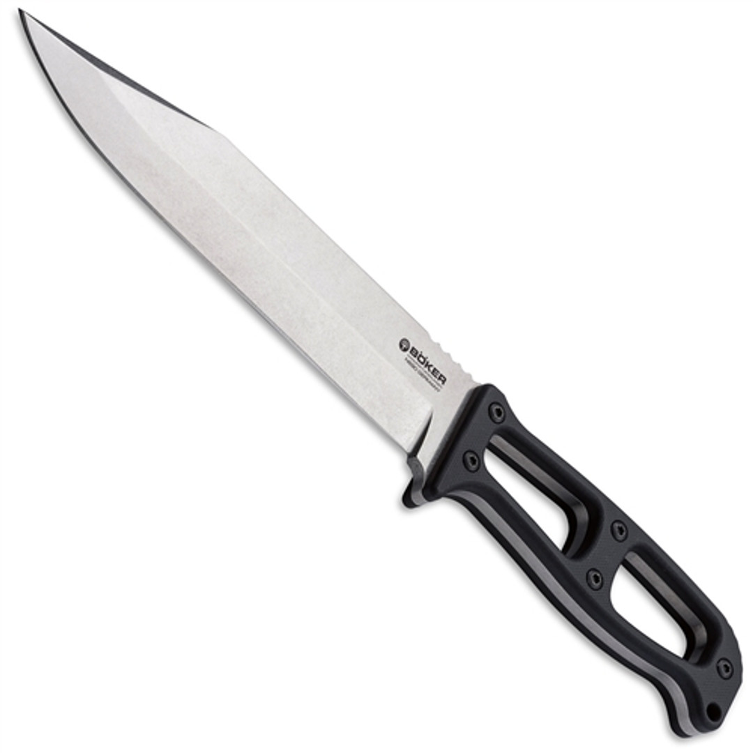 Boker German Expedition 1 Fixed Blade Knife, Stonewash N690 Blade