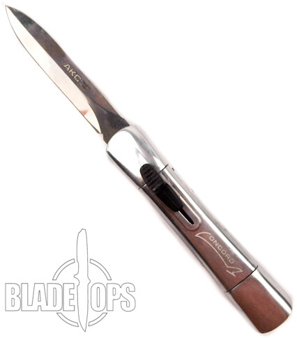 AKC Stainless Concord Double Action OTF Knife, Mirror Dagger Blade