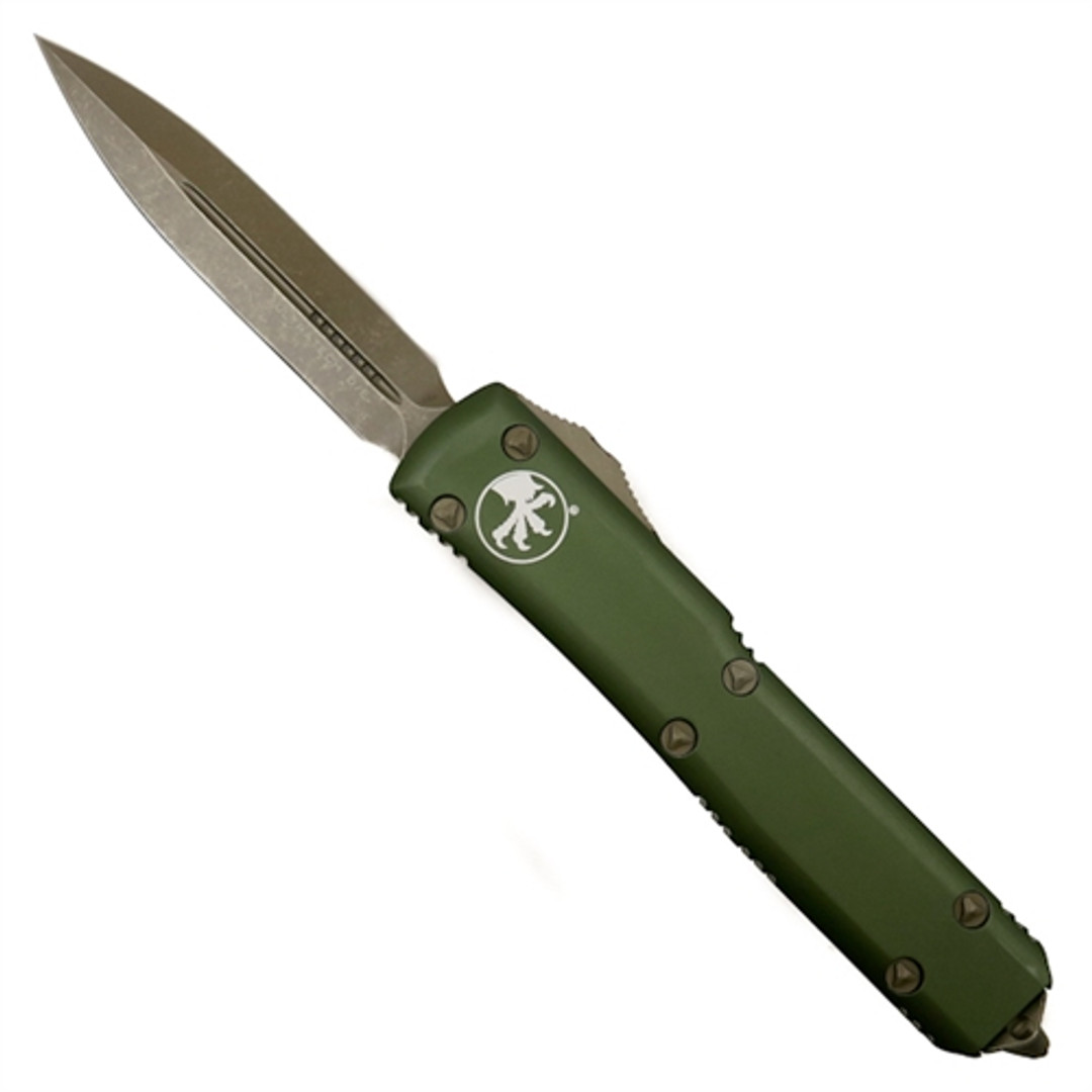 Microtech 122-13OD OD Green Contoured Ultratech D/E OTF Auto Knife, Bronze Blade