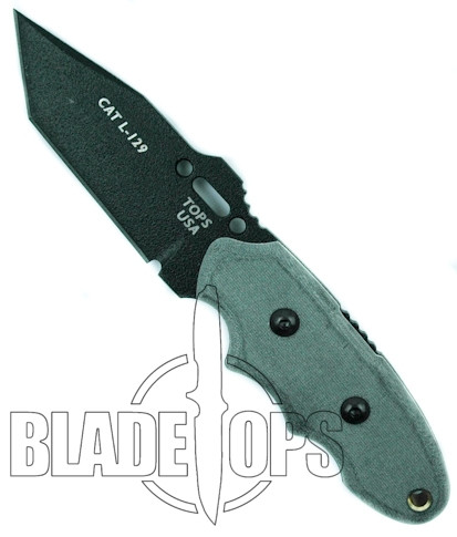TOPS Knives Covert Anti Terrorism Knife, Tanto Point, Micarta Handle, TP203