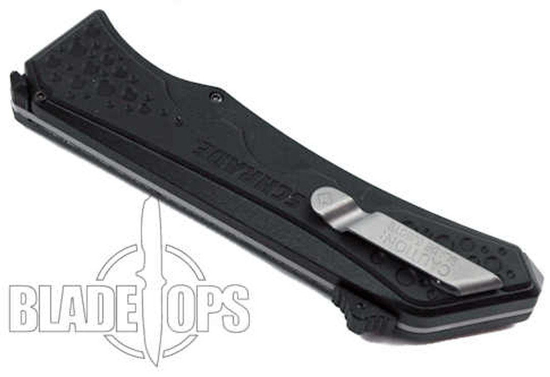 Schrade SCHOTF7BS OTF Assist Knife, Black Combo Drop Point