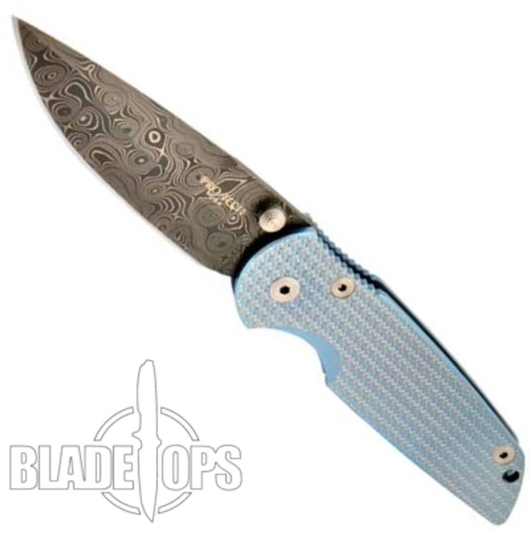 ProTech Custom Integrity Folder Knife, Damascus Blade